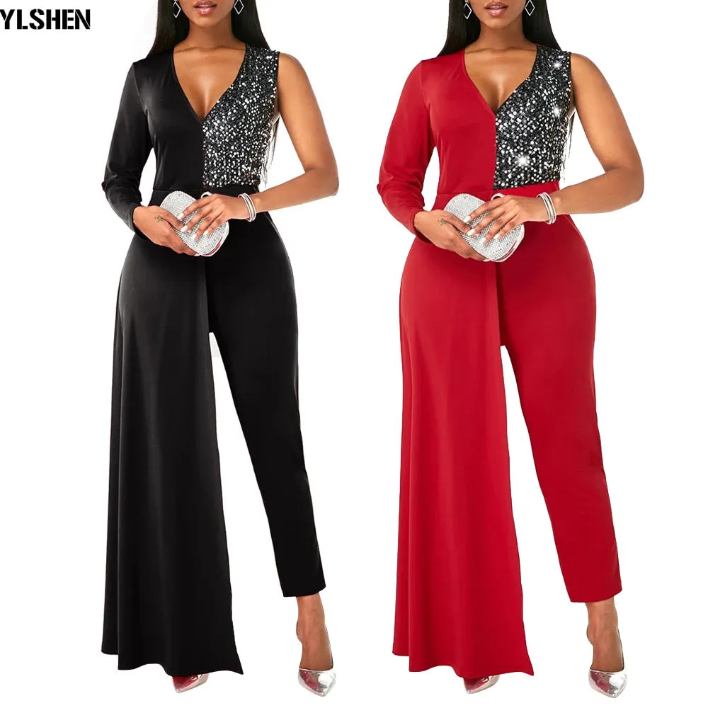 2 in 1 Sequins Jumpsuit Dresses For Women