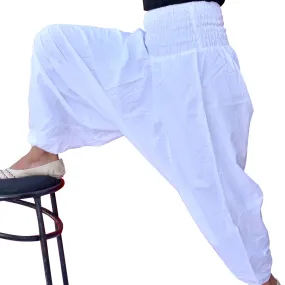 Afghani Yoga Harem Pants Cotton Harem Pants In white color – CraftJaipur