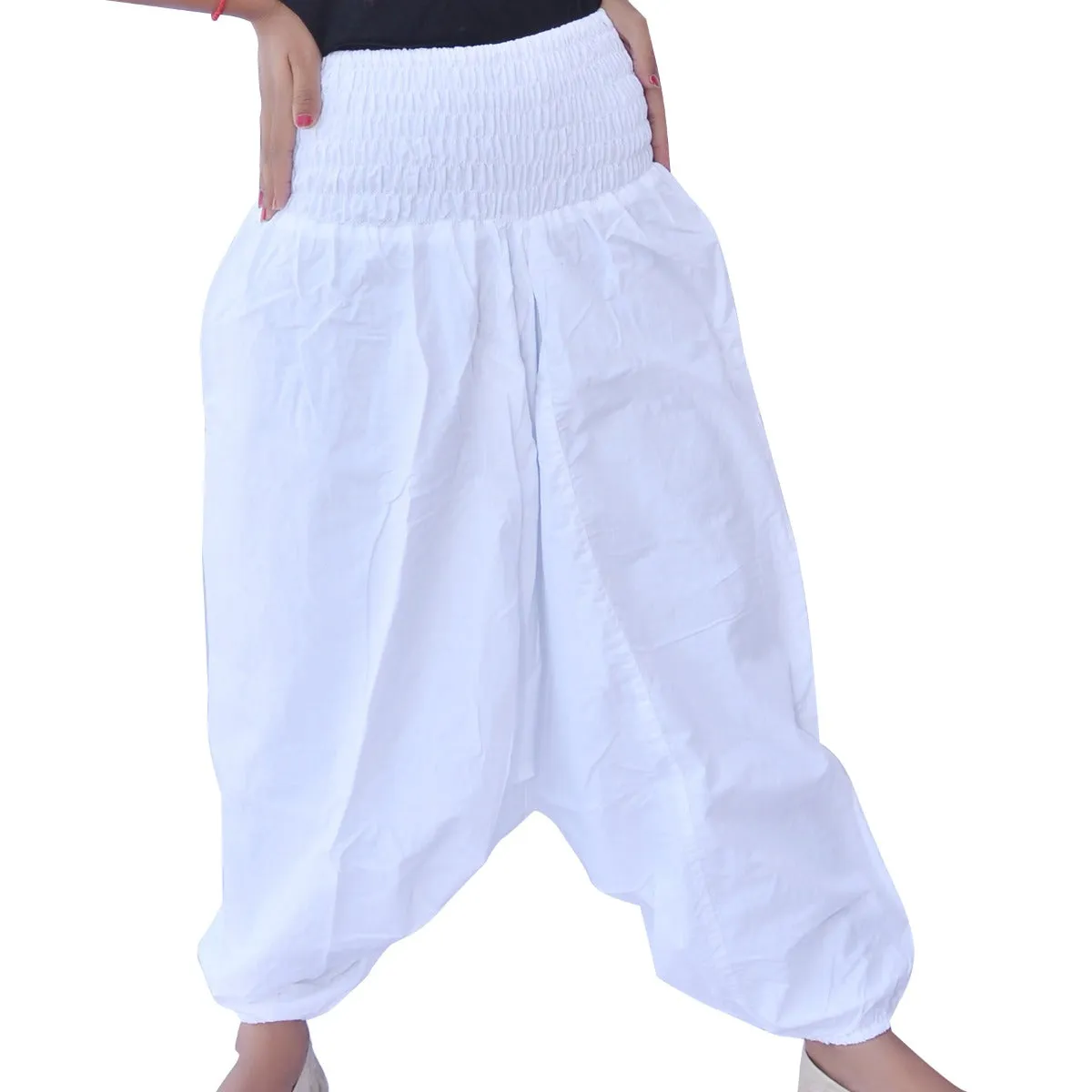 Afghani Yoga Harem Pants Cotton Harem Pants In white color – CraftJaipur