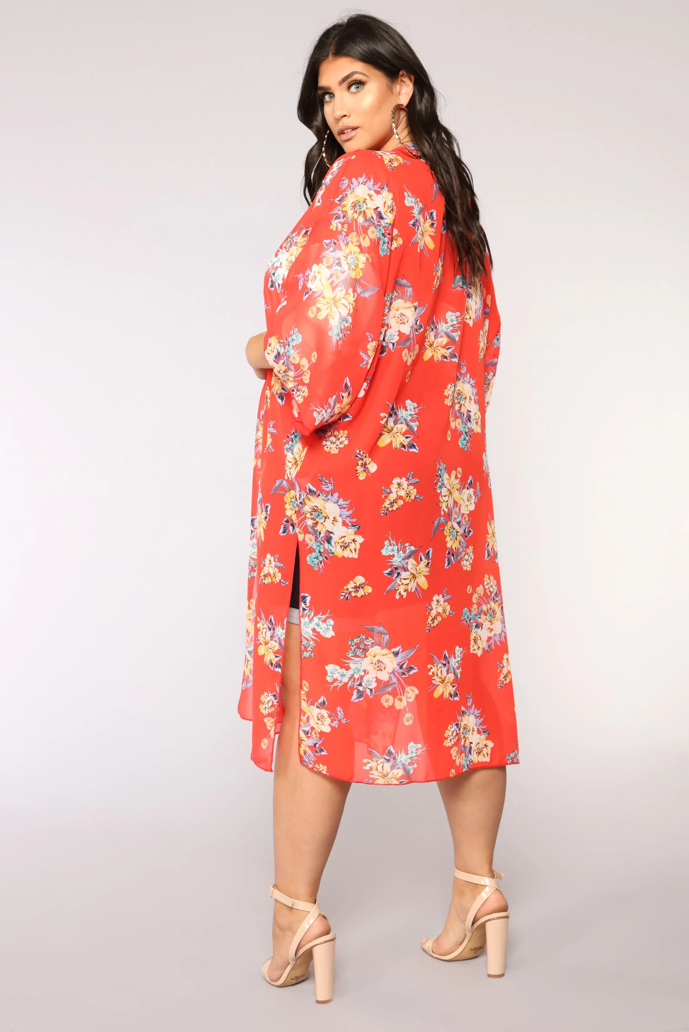 Alice Floral Kimono - Red/Floral