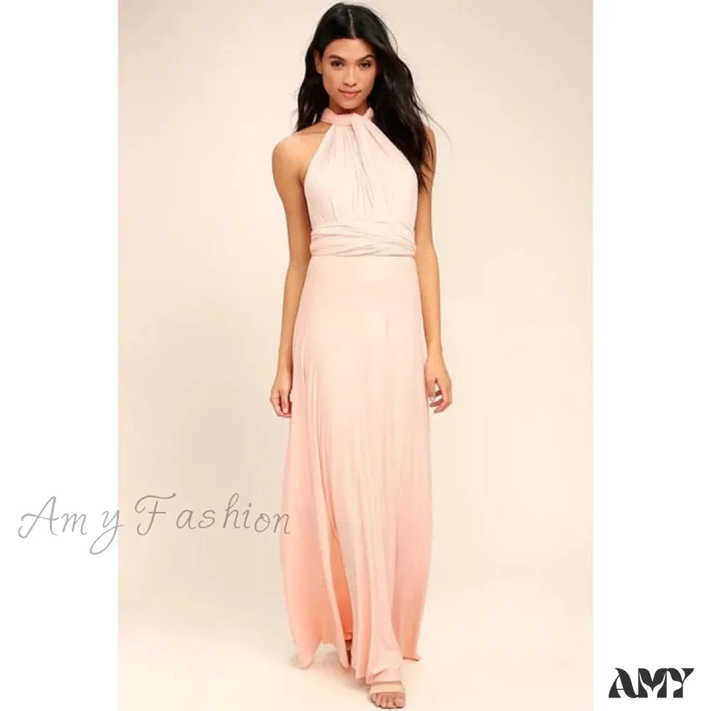 Amy Fashion - Bandage Party Bridesmaids Infinity Robe Maxi Dress