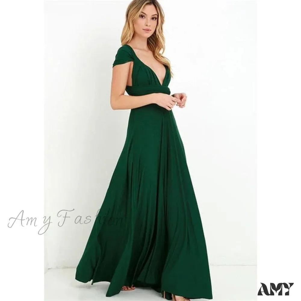 Amy Fashion - Bandage Party Bridesmaids Infinity Robe Maxi Dress