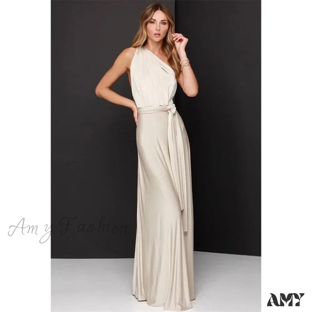 Amy Fashion - Bandage Party Bridesmaids Infinity Robe Maxi Dress