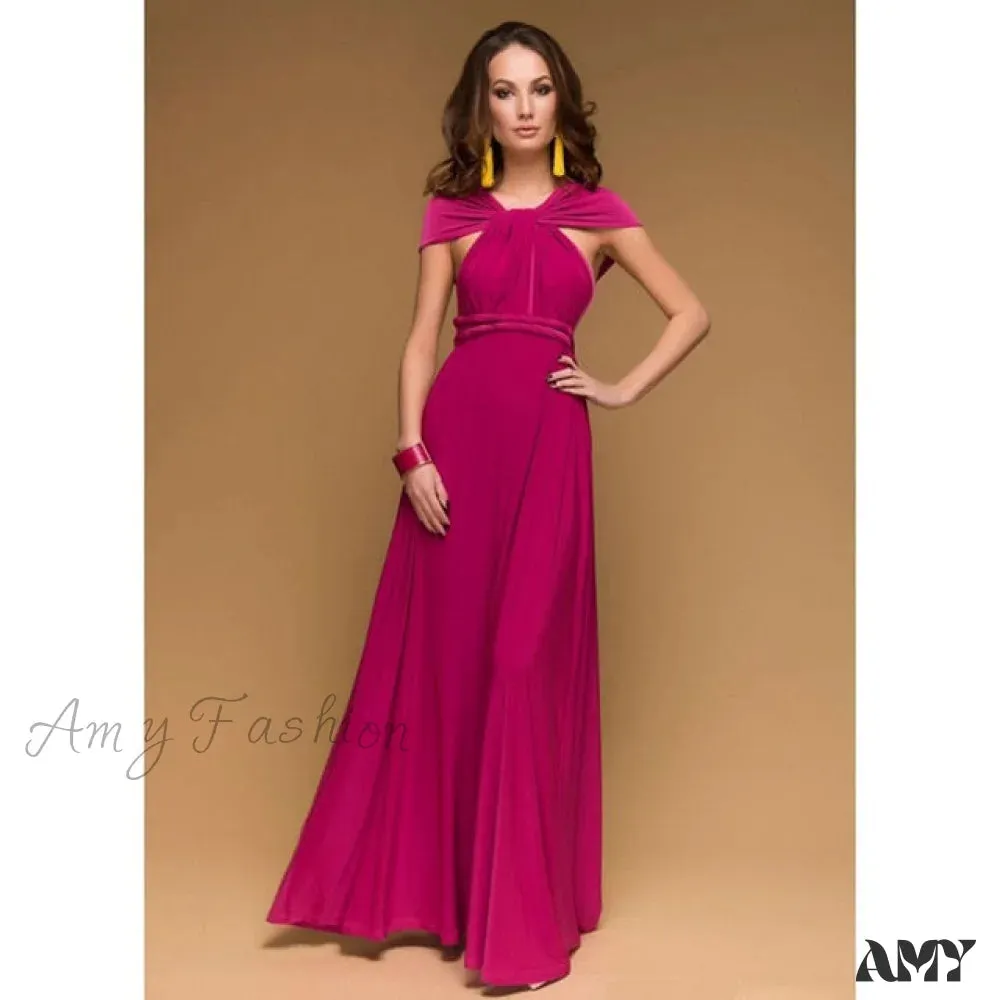 Amy Fashion - Bandage Party Bridesmaids Infinity Robe Maxi Dress