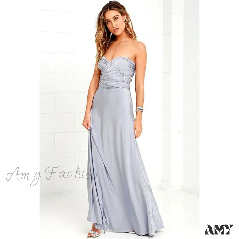 Amy Fashion - Bandage Party Bridesmaids Infinity Robe Maxi Dress