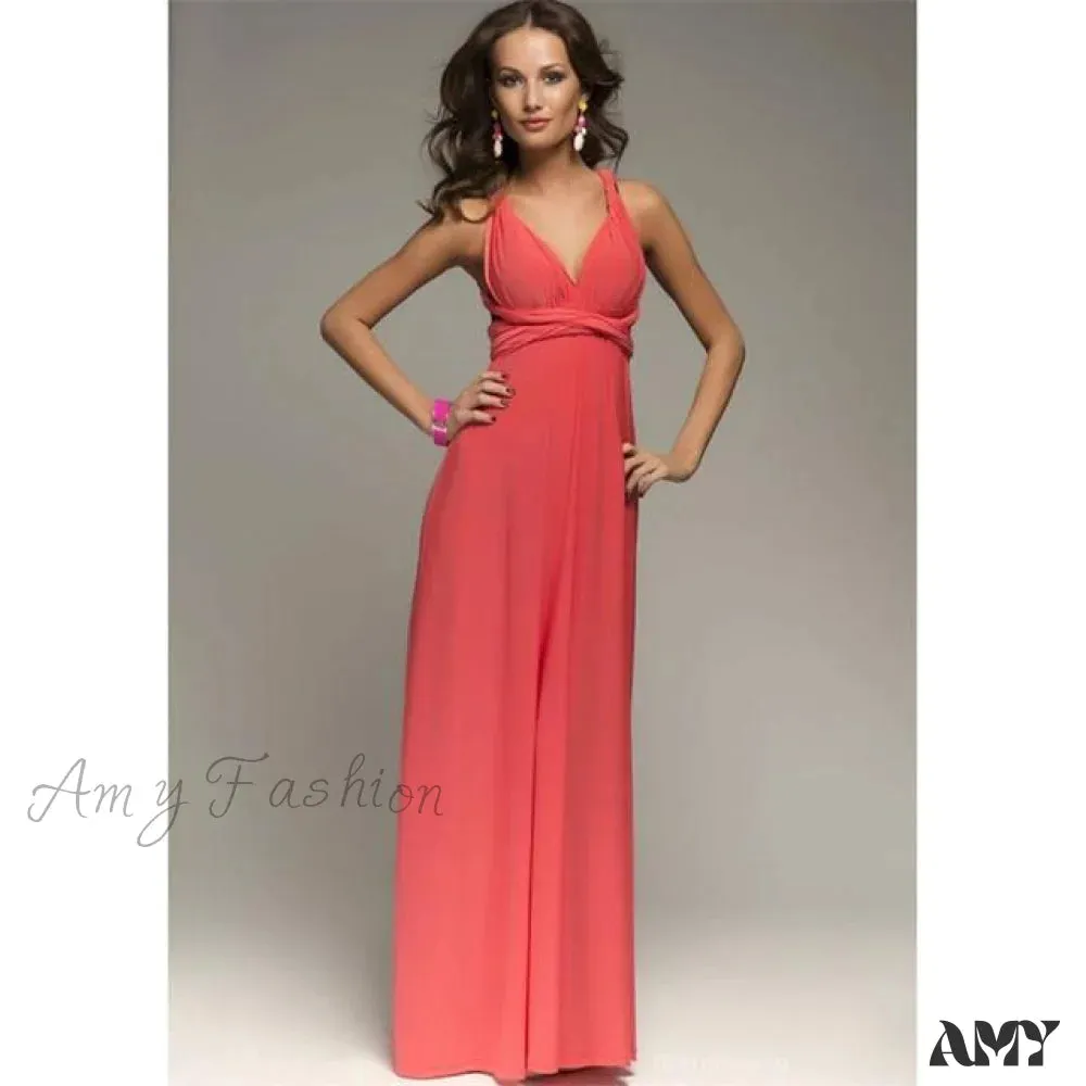 Amy Fashion - Bandage Party Bridesmaids Infinity Robe Maxi Dress