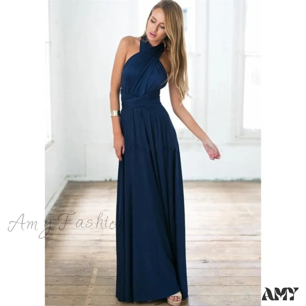 Amy Fashion - Bandage Party Bridesmaids Infinity Robe Maxi Dress