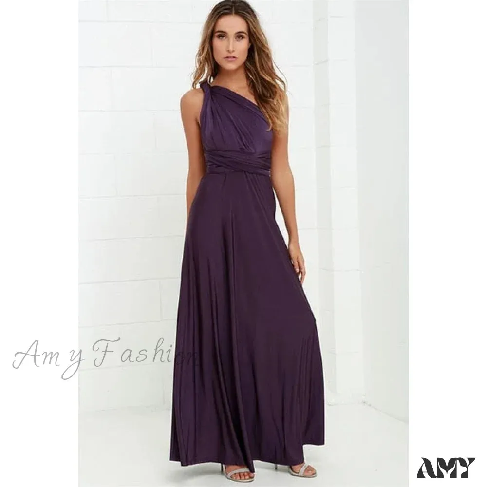 Amy Fashion - Bandage Party Bridesmaids Infinity Robe Maxi Dress