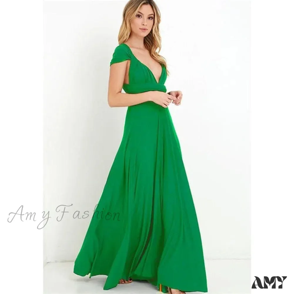 Amy Fashion - Bandage Party Bridesmaids Infinity Robe Maxi Dress