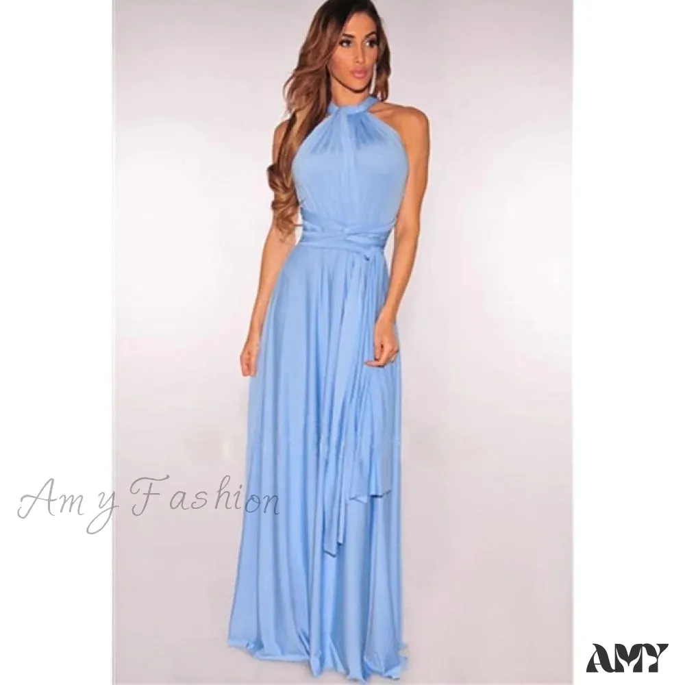 Amy Fashion - Bandage Party Bridesmaids Infinity Robe Maxi Dress