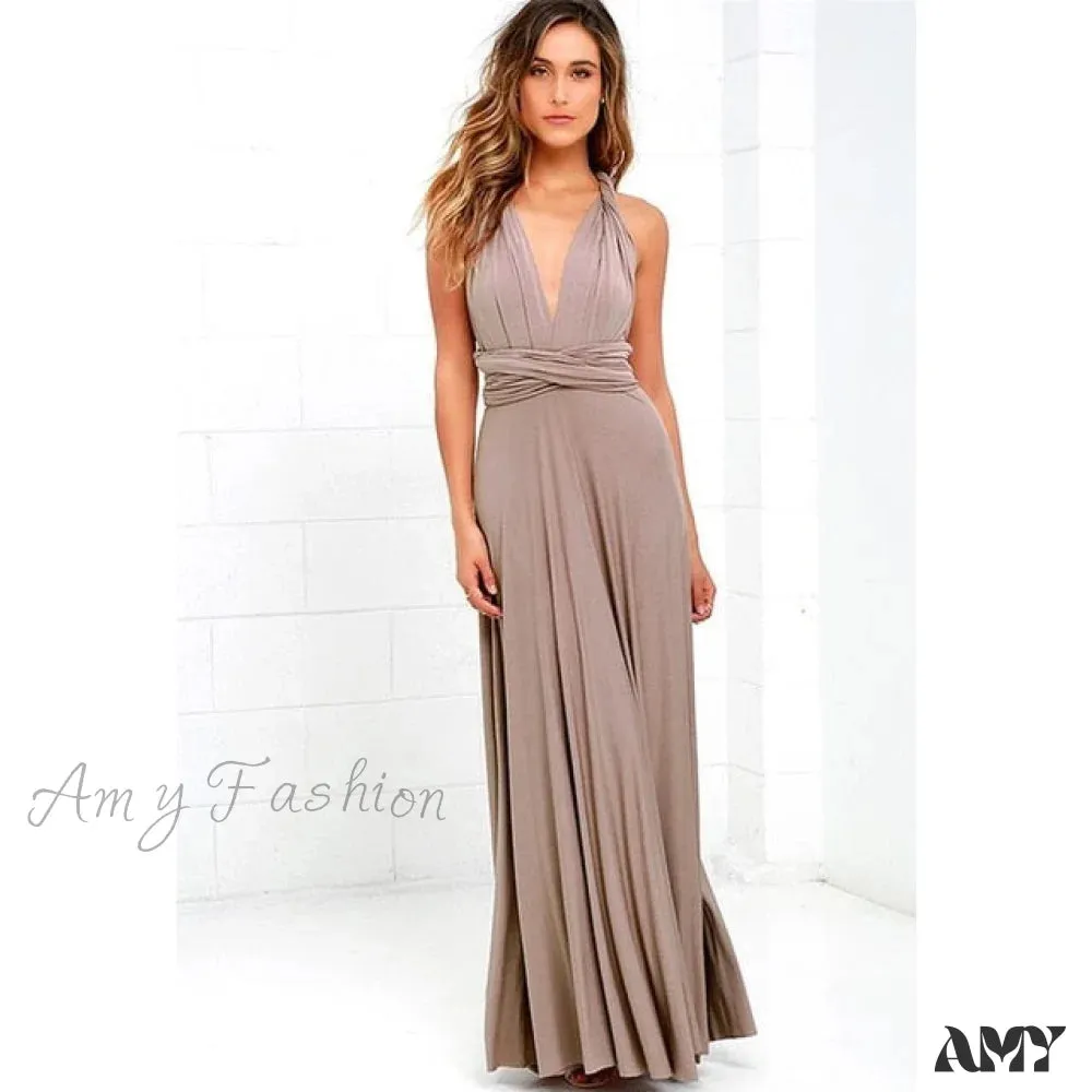 Amy Fashion - Bandage Party Bridesmaids Infinity Robe Maxi Dress