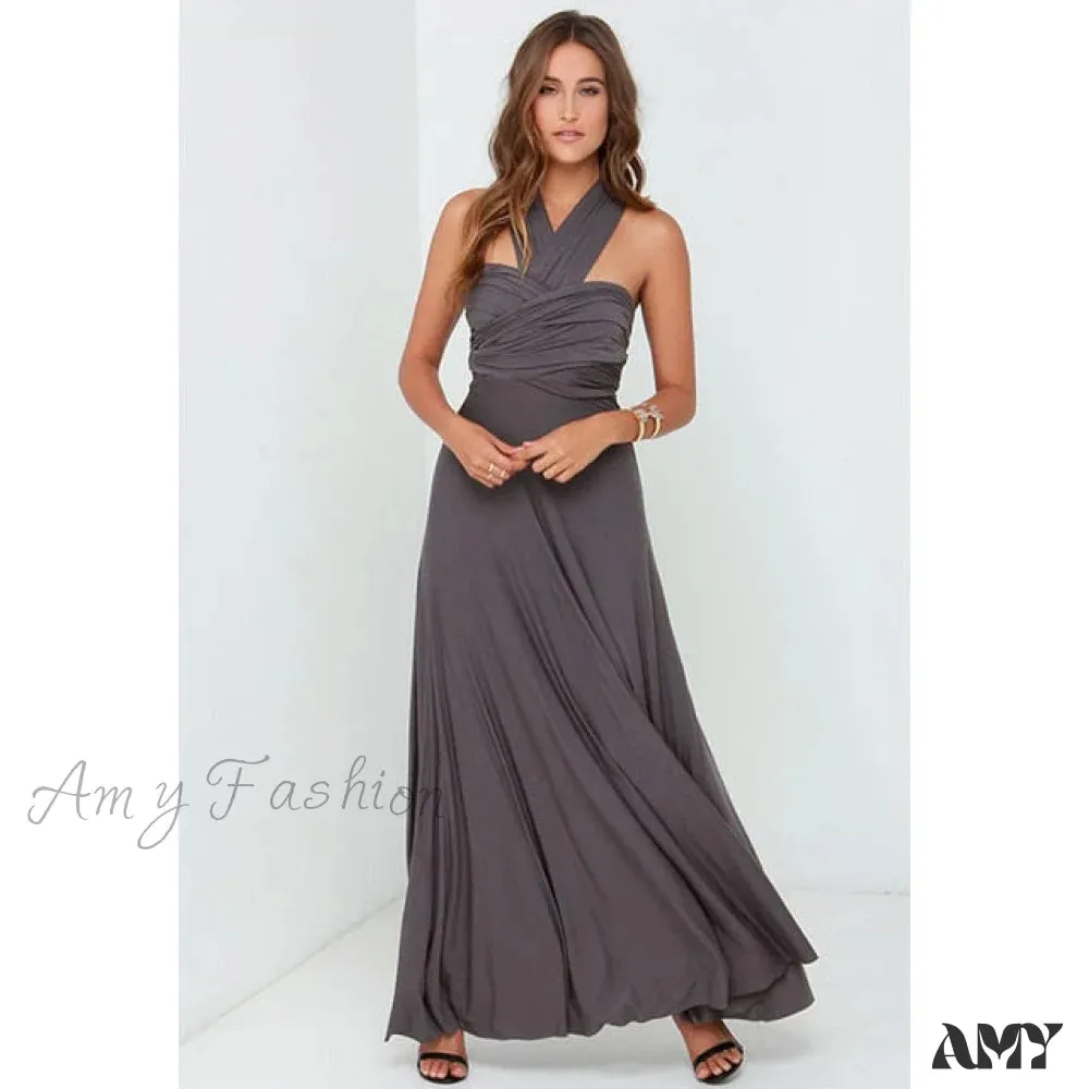 Amy Fashion - Bandage Party Bridesmaids Infinity Robe Maxi Dress