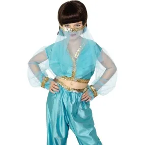 Arabian Princess Costume Kids Blue with Veil