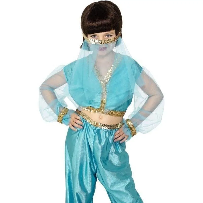 Arabian Princess Costume Kids Blue with Veil