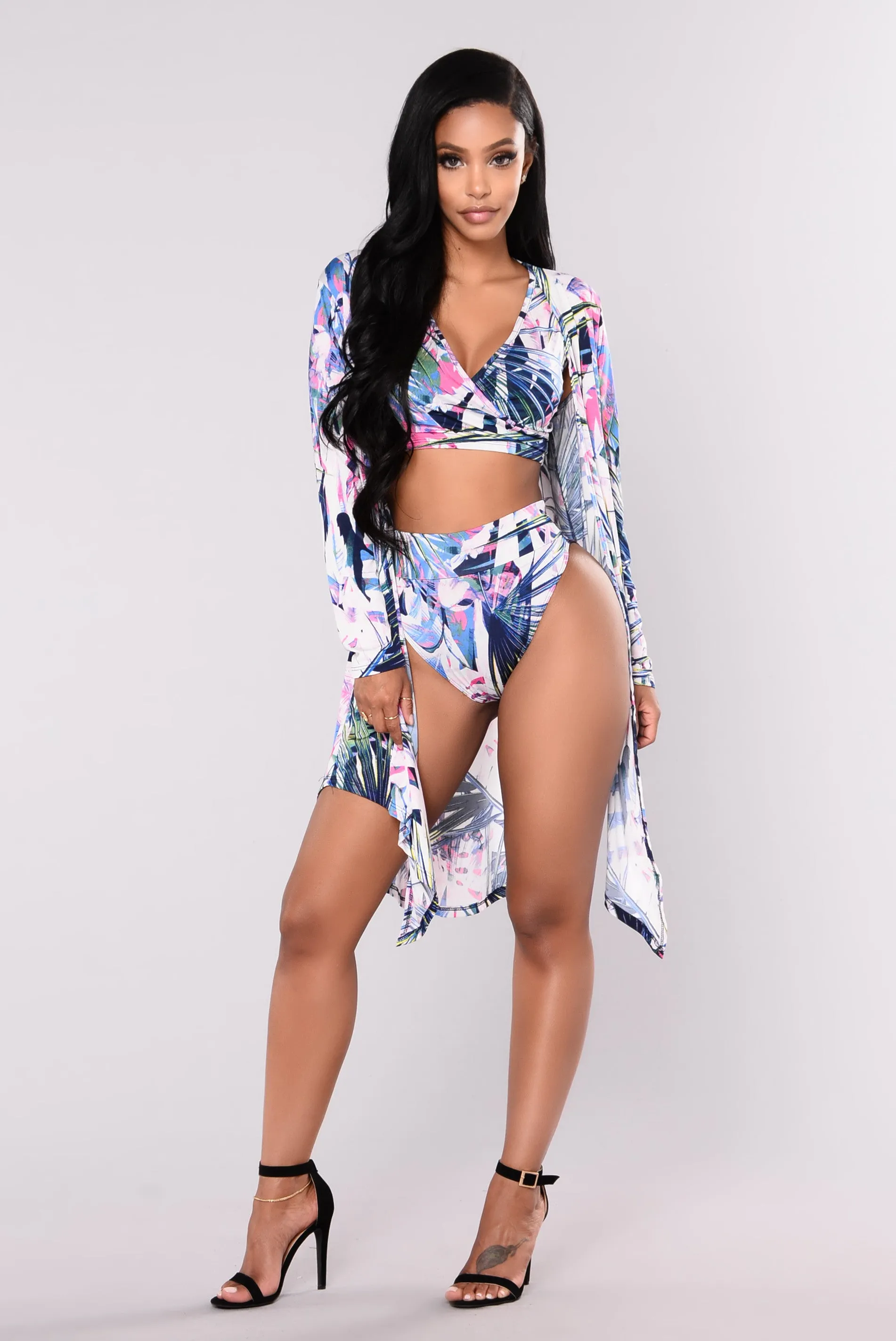 Be My Distraction Kimono - Blue Multi