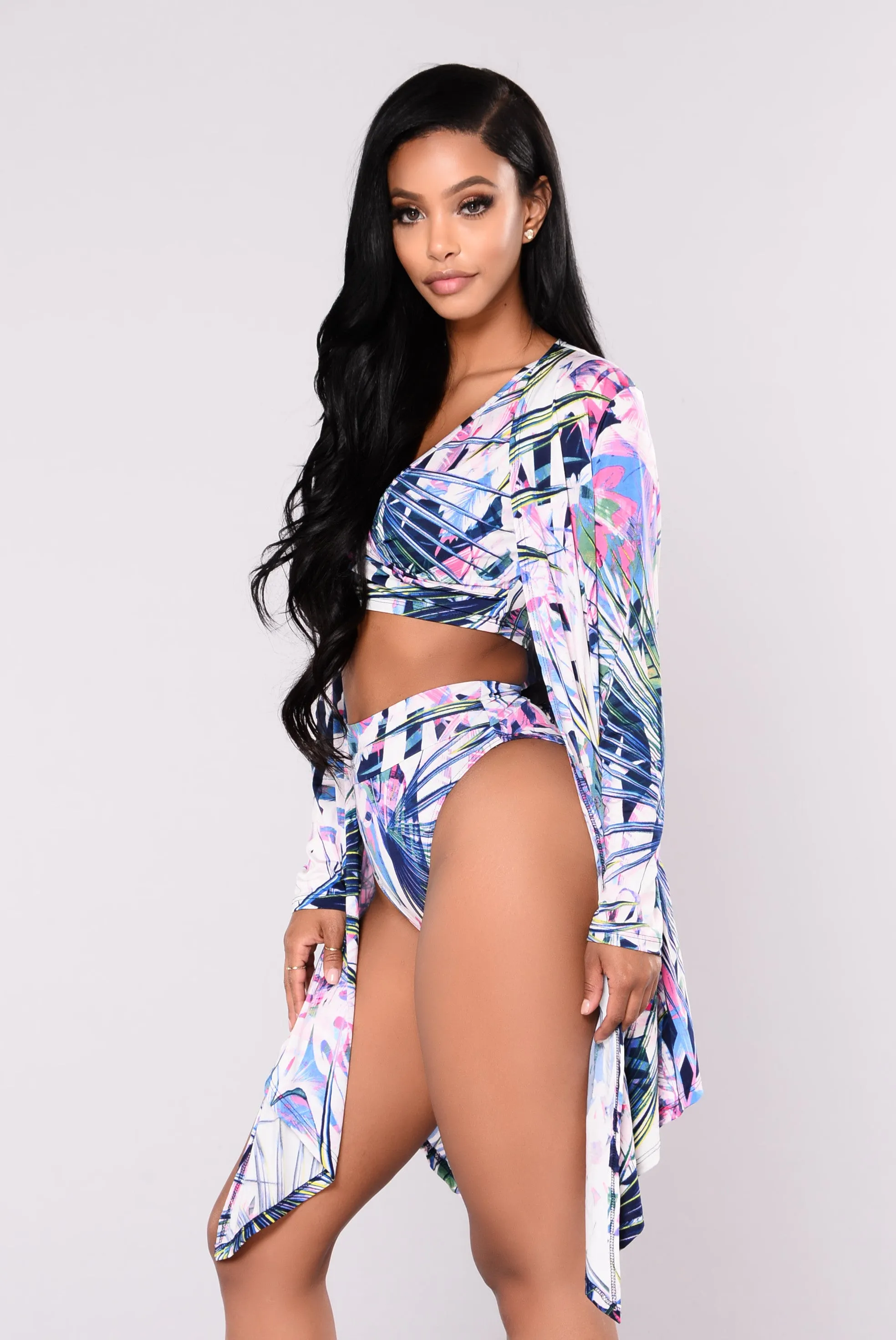 Be My Distraction Kimono - Blue Multi