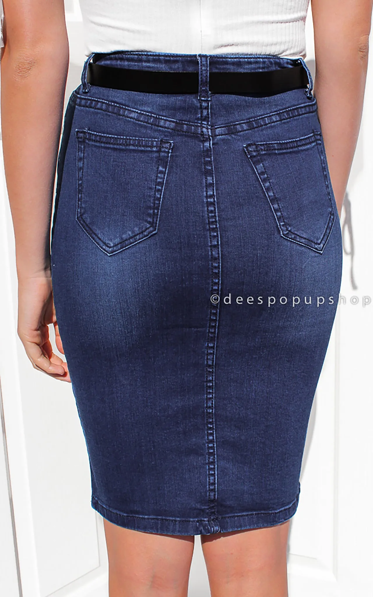 Birdie Denim Skirt - Dark Blue