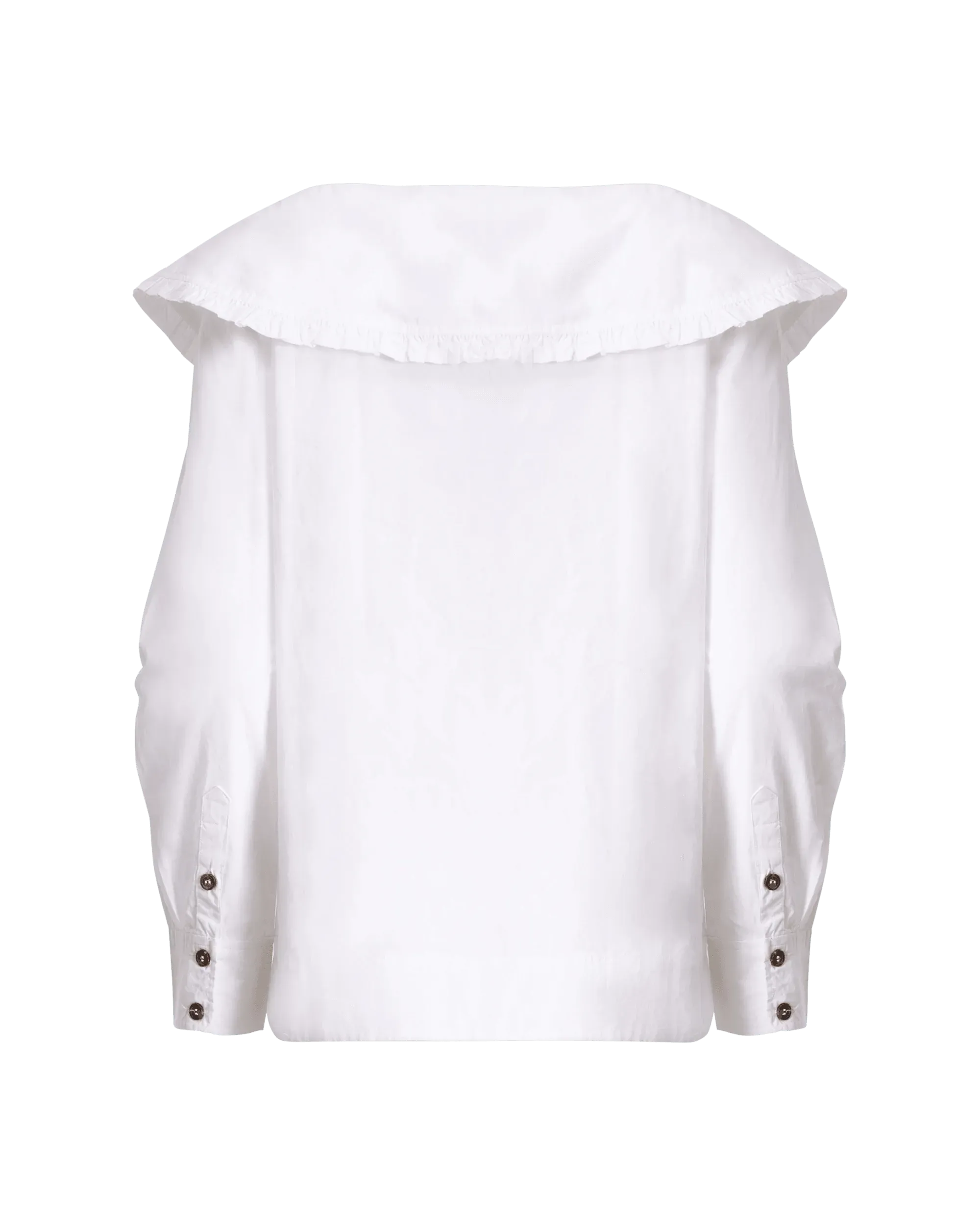 Boat Neck Poplin Blouse