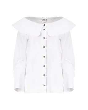 Boat Neck Poplin Blouse