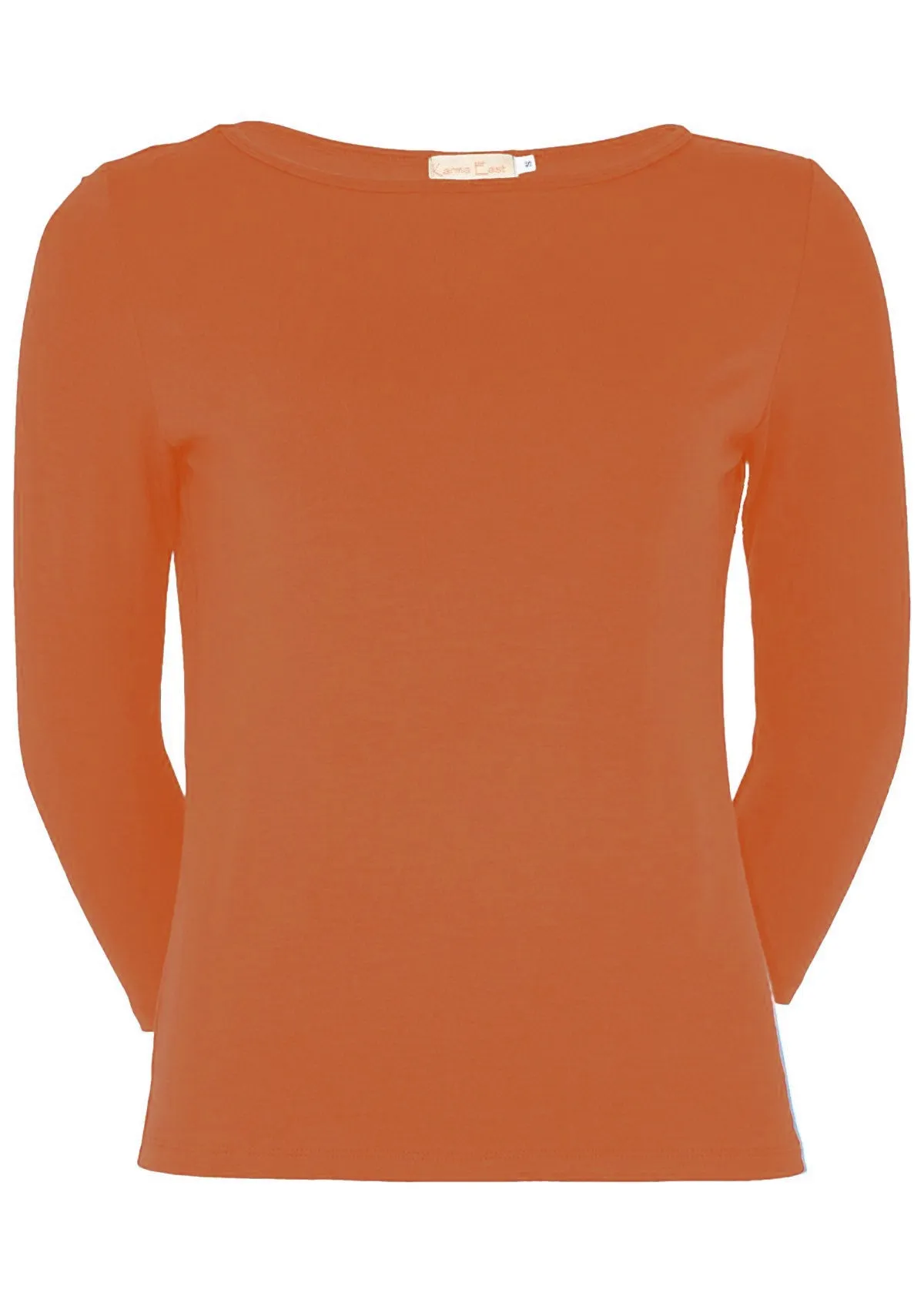 Boat Neck Top Brick Orange