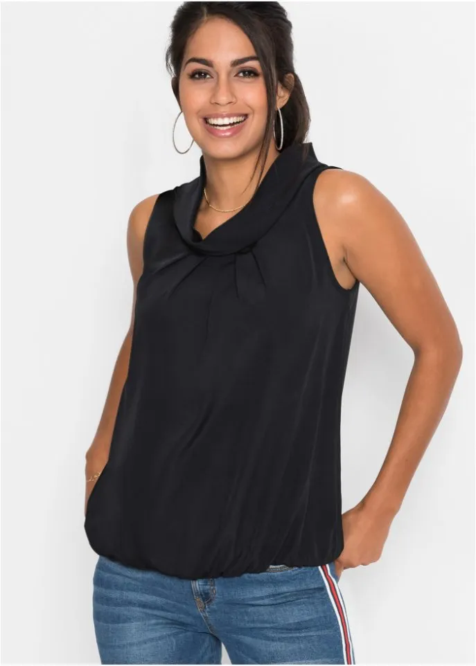 Bodyflirt Recycled Polyester Blouse Top, Black