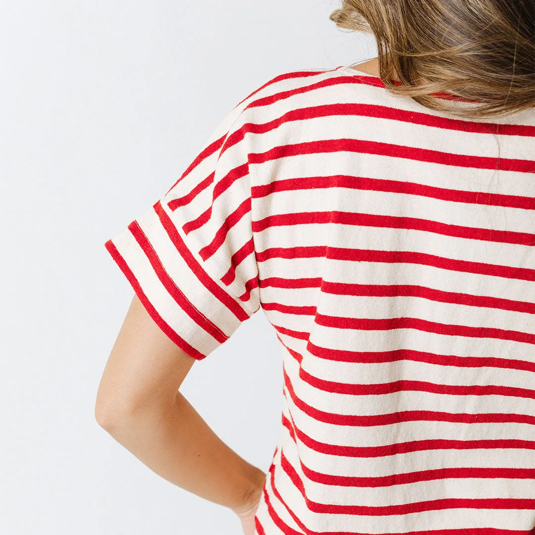 Boss Tee, Crimson Stripe