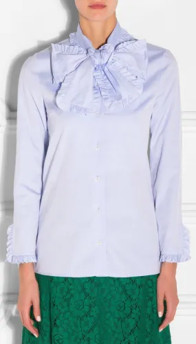 Bow-Tie Ruffle Oxford Shirt