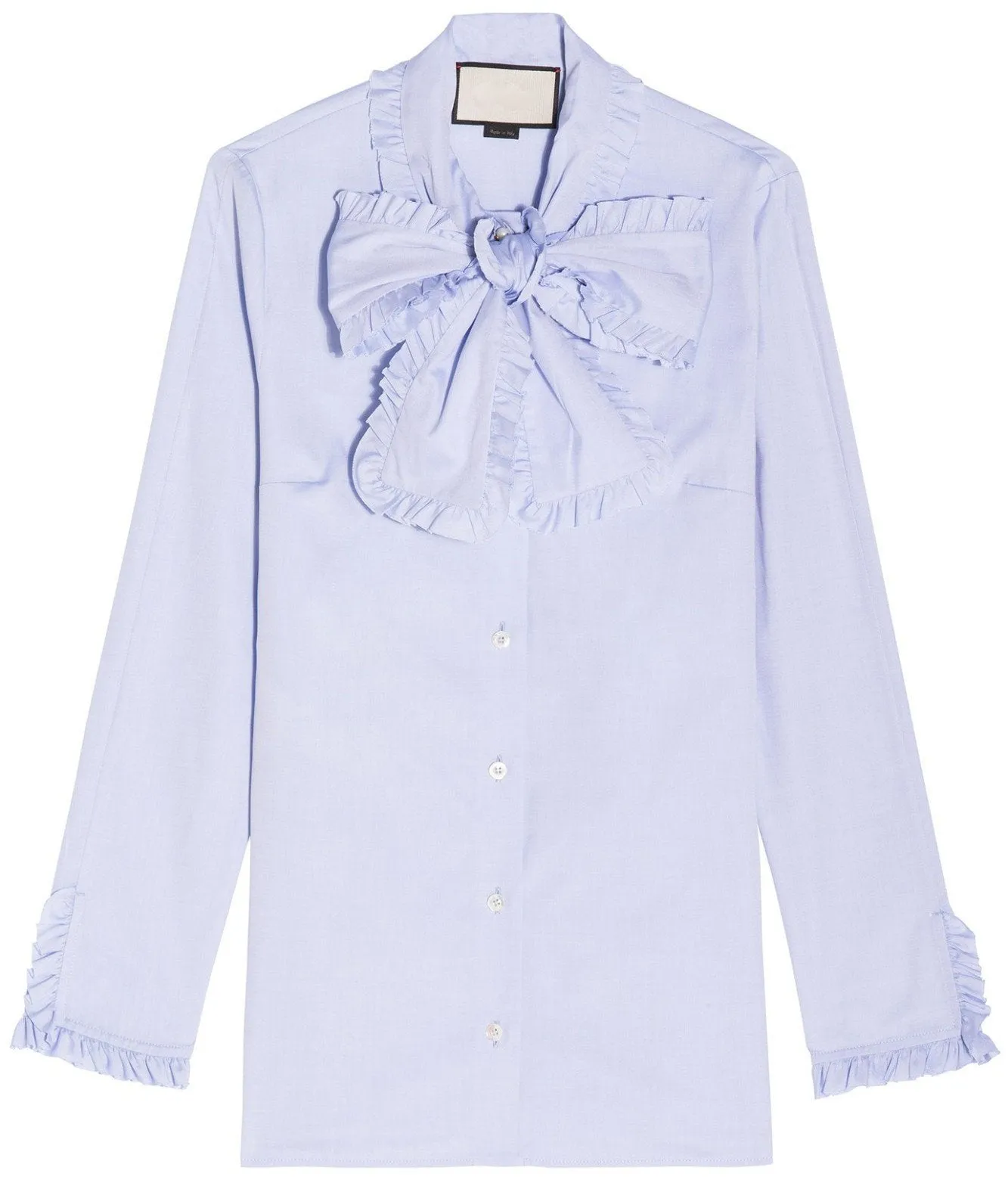 Bow-Tie Ruffle Oxford Shirt