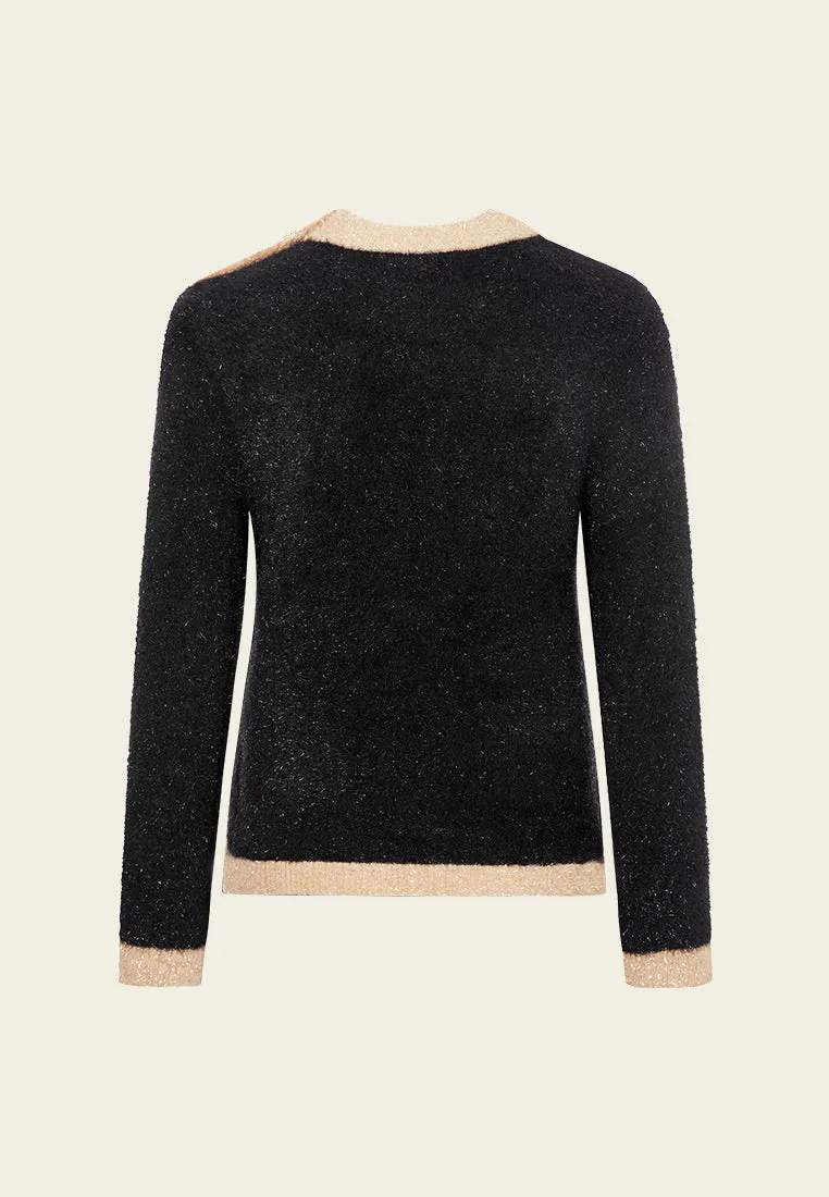 Button-shoulder Fitted Jumper