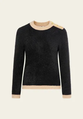 Button-shoulder Fitted Jumper