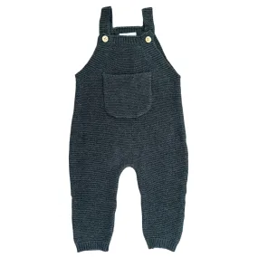 Charcoal Knit Overalls