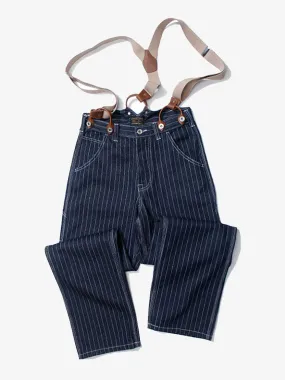 Classic Striped Wabash Suspenders Work Pants