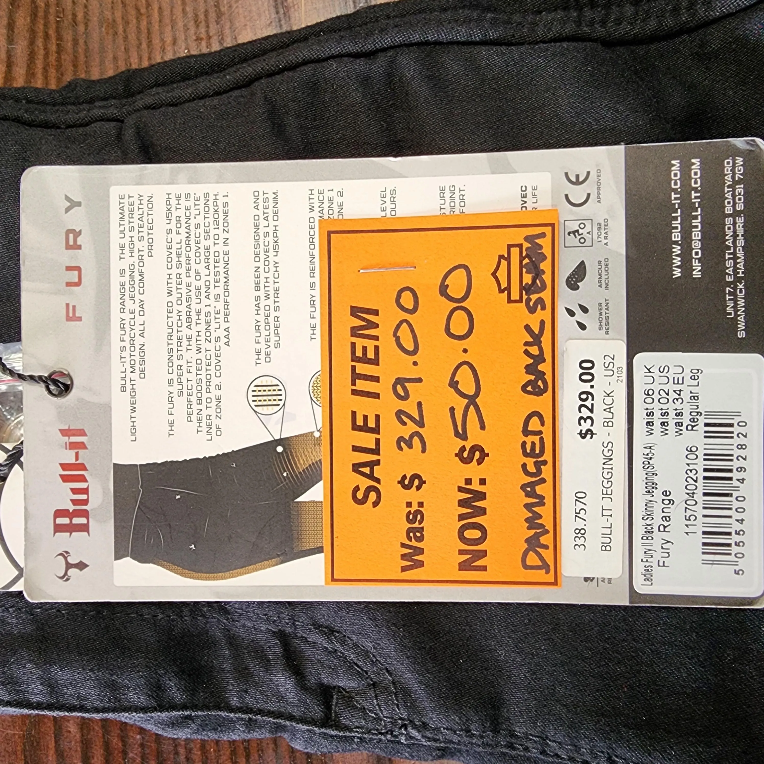 DAMAGED STOCK - BULL IT FURY JEGGING US2/UK6