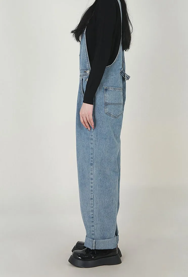 Denim Women Jumpsuit / Loose Overalls For Girl