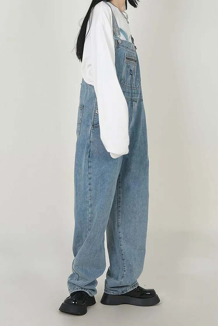 Denim Women Jumpsuit / Loose Overalls For Girl