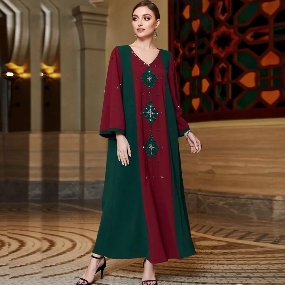 Eid Arabic Party Dress Jalabiya Islam Turkey Dresses Luxury Moroccan Kaftan Robe L 456473