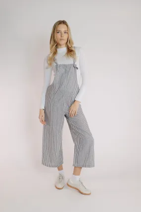 Eiffel Jumpsuit in Black-White Stripe