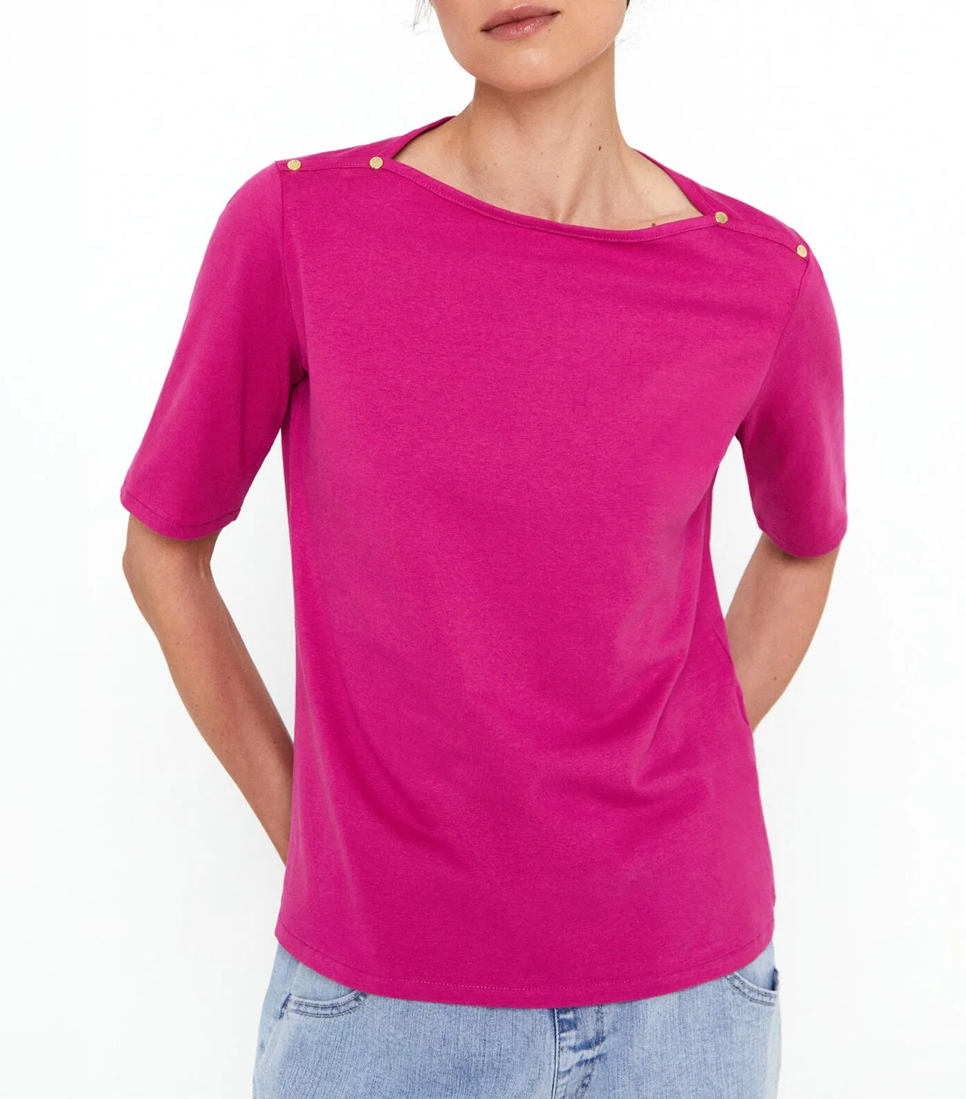 Essential Boat Neck T-Shirt Wine