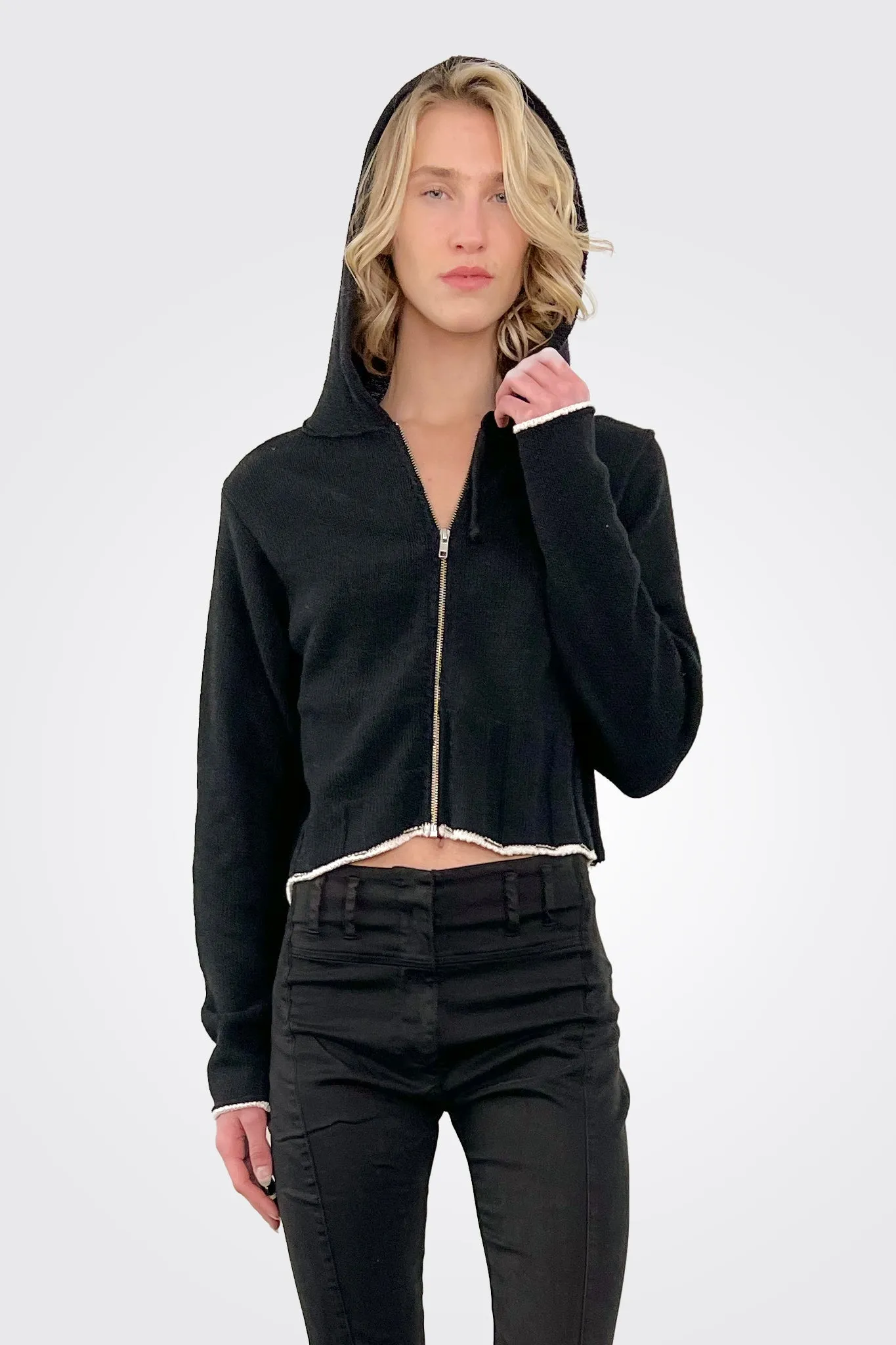 Fitted Knitted Jacket - Black