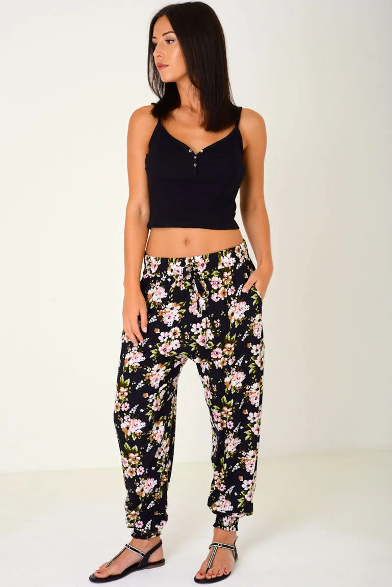 Floral Print Harem Trousers