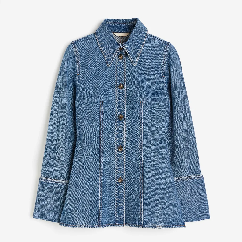 H&M Fitted Denim Shirt, blue