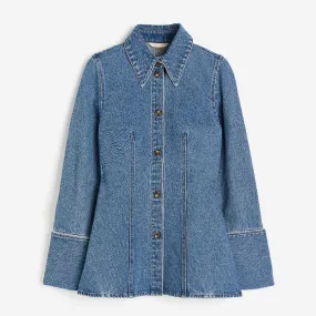 H&M Fitted Denim Shirt, blue