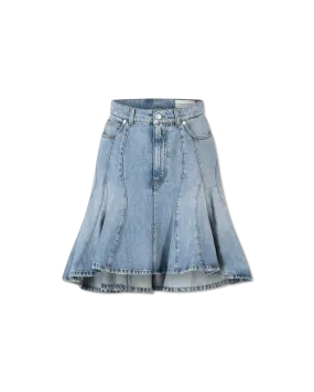 High-Low Organic Denim Skirt