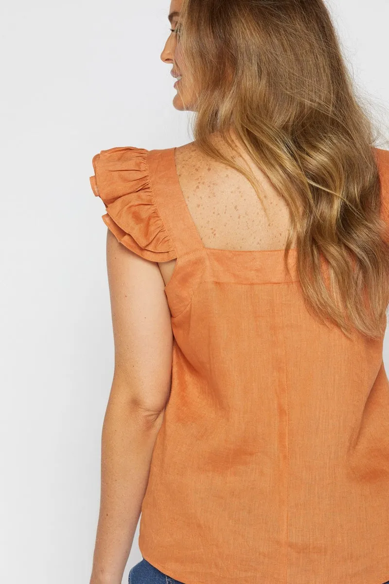 Isle of Mine - Mystic ruffle top - Rust