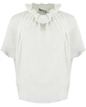 Ivory Georgette Ruff Blouse