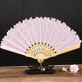 Japanese Folding Fan 【Embroidery Sakura】