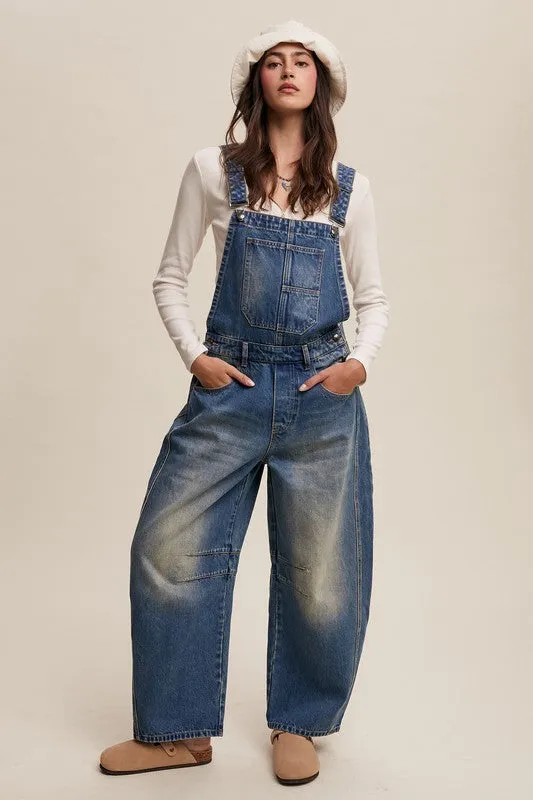 Jeremy Denim Barrel Overalls