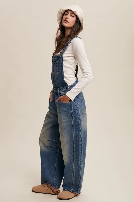 Jeremy Denim Barrel Overalls