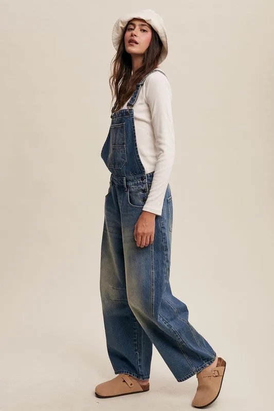 Jeremy Denim Barrel Overalls