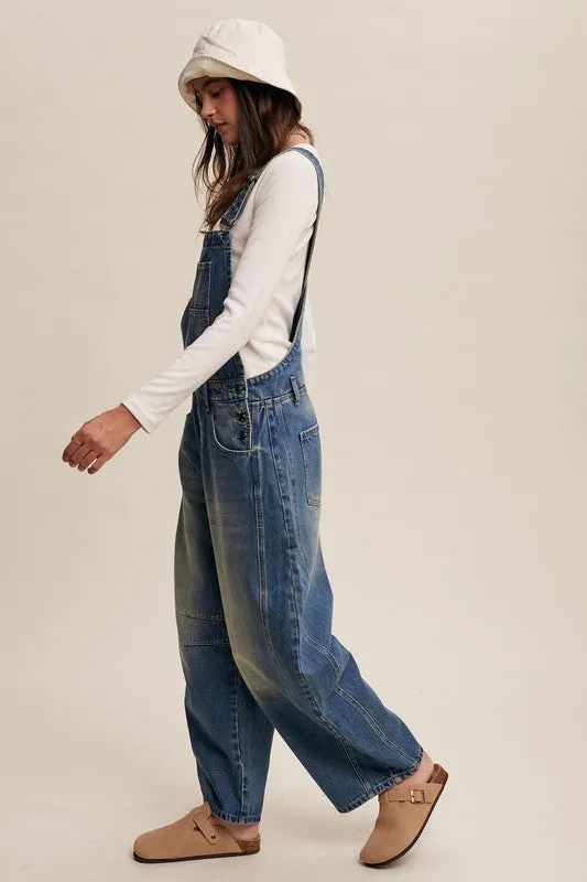 Jeremy Denim Barrel Overalls